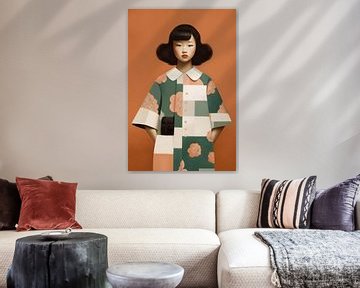 Modern portret van een Aziatisch meisje van Carla Van Iersel