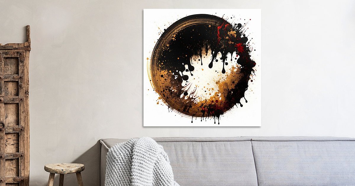 Ensō - zen circle - Japandi van Atmani Blok op canvas, behang en meer