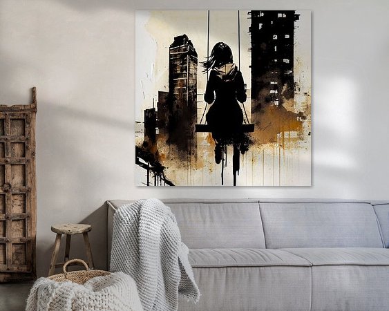 Voorbeeld van het werk in een kamer