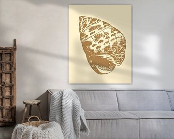 Goldene Sommer Muschel von FRESH Fine Art