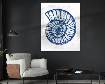 Coquille bleue marine sur FRESH Fine Art