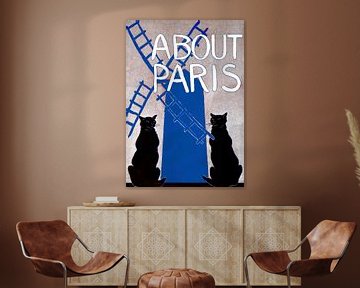 Paris Retro Grafik von FRESH Fine Art