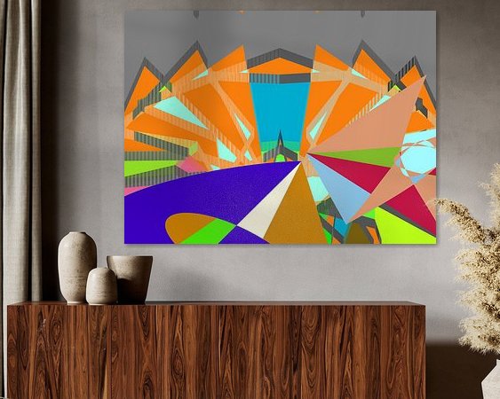 Voorbeeld van het werk in een kamer