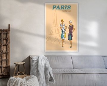 Fashion Sketch Paris Eiffel Tower by Peter Balan