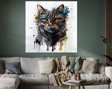 Watercolor Cat #1 by Chromatic Fusion Studio
