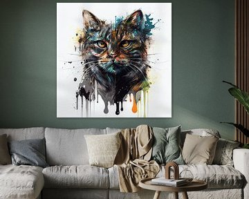 Aquarell Katze #1 von Chromatic Fusion Studio