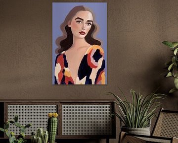 Modern en kleurrijk portret van Carla Van Iersel
