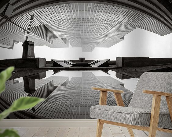 Voorbeeld van het werk in een kamer