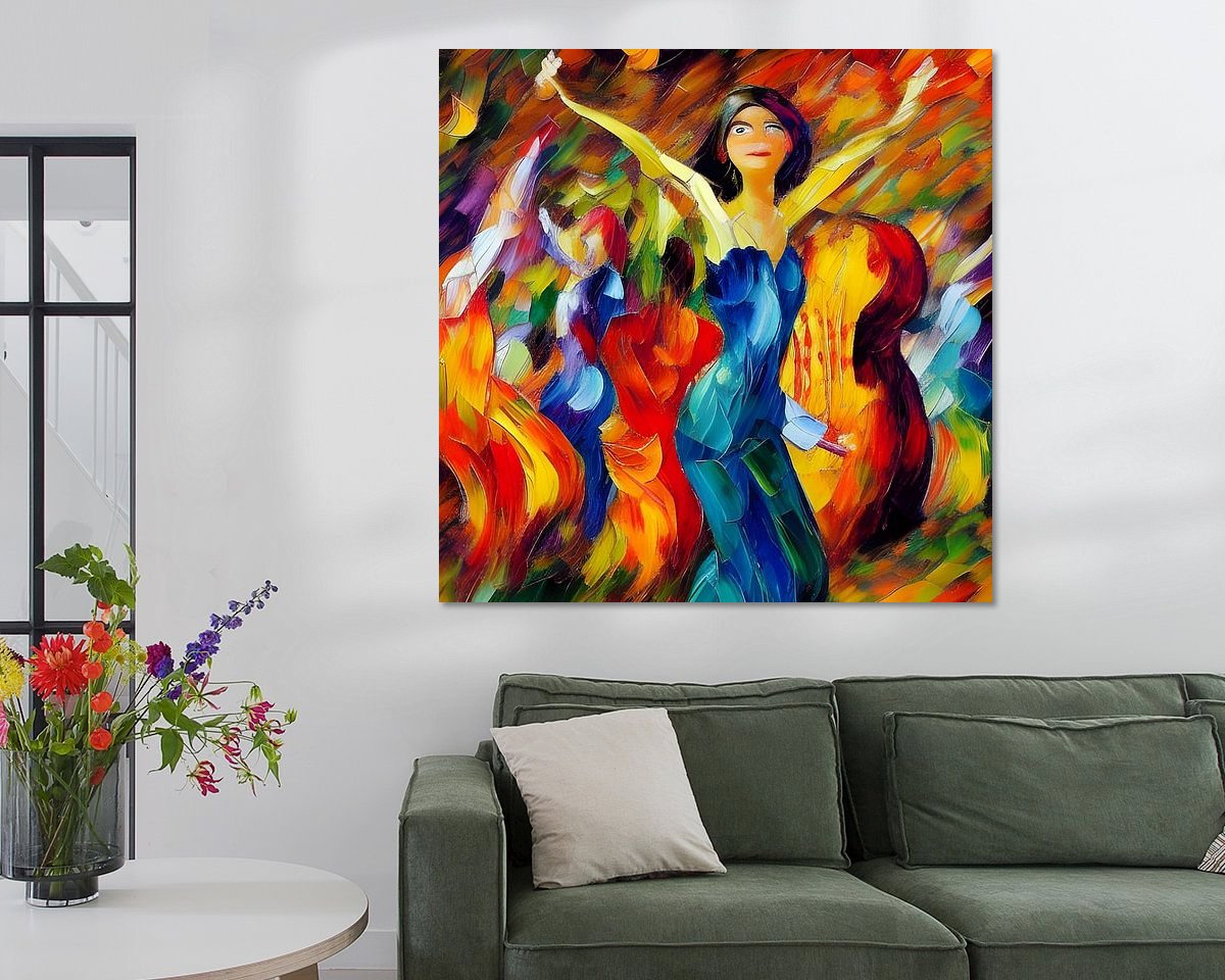 Voorbeeld van het werk in een kamer