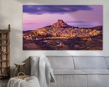 Morella during the blue hour, Spain