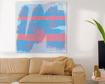 Dreamland. Landscape in Pastel Hues. Modern abstract art in blue and pink by Dina Dankers