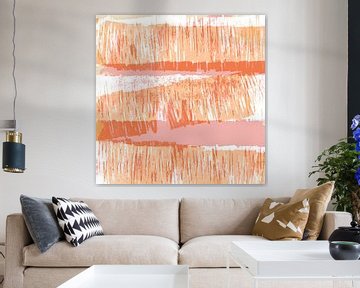Dreamland. Landscape in Pastel Hues. Modern abstract art in orange and pink by Dina Dankers