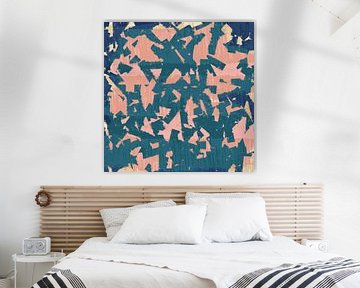 Dreamy Landscape in Pastel Colors. Modern abstract art in pink and blue by Dina Dankers