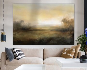 Abstract landschap " I love nature" van Studio Allee