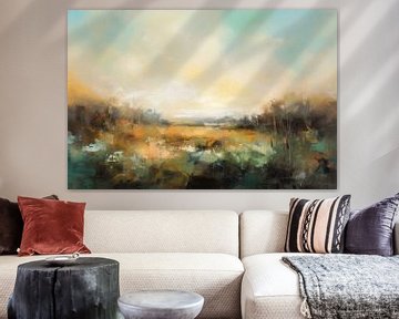 Abstract landschap " I love nature" van Studio Allee