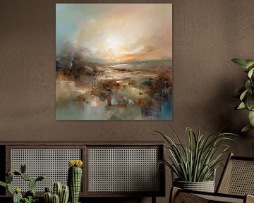 Abstract landschap " I love nature" van Studio Allee
