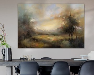 Abstract landschap " I love nature" van Studio Allee