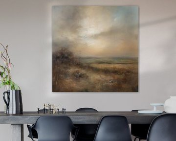 Abstract landschap " I love nature" van Studio Allee