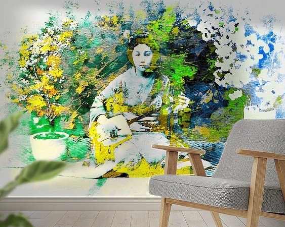 Voorbeeld van het werk in een kamer