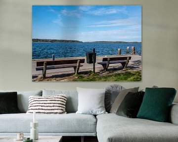 Banc au bord d'un lac Région des lacs du Mecklembourg sur Animaflora PicsStock