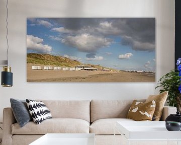 Panorama (2:1) van het strand bij Westenschouwen. van René Weijers
