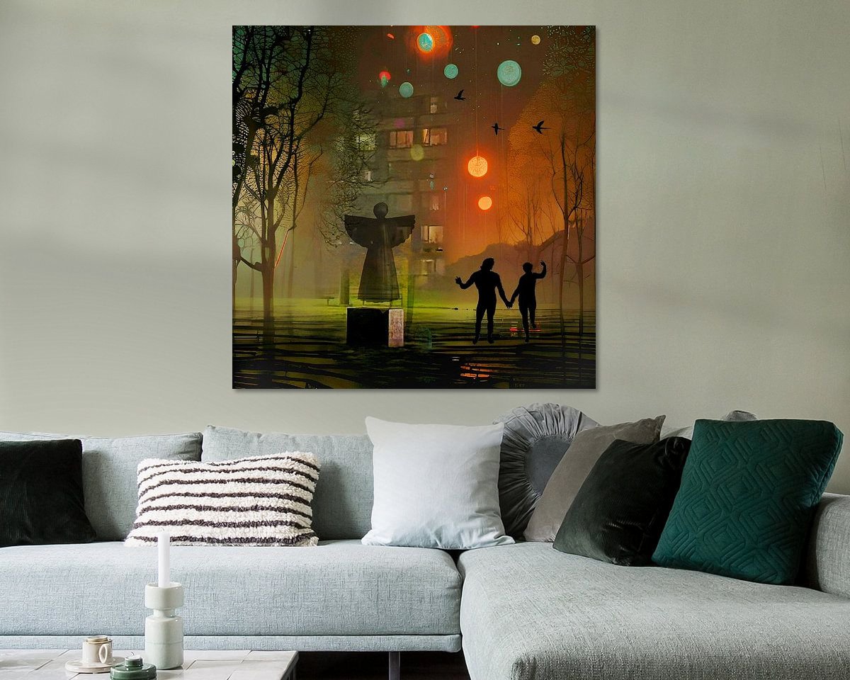 Voorbeeld van het werk in een kamer