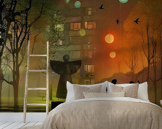 Voorbeeld van het werk in een kamer