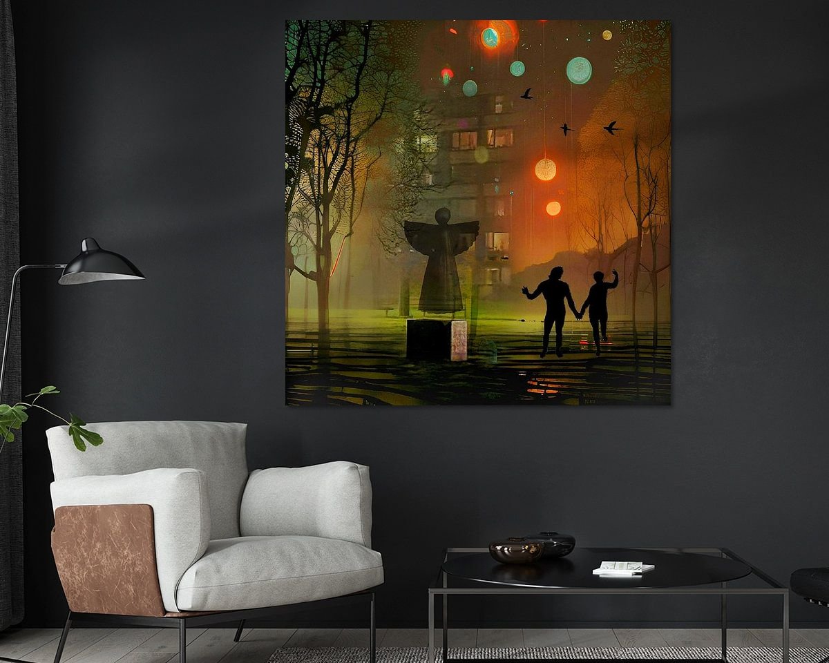 Voorbeeld van het werk in een kamer