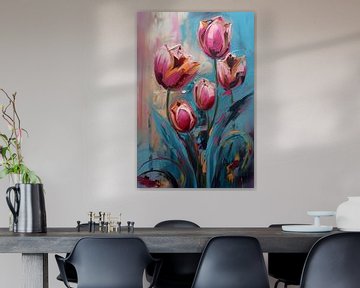 Abstrakte rosa Tulpen von But First Framing