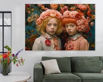 Portrait d'art "Filles de la fleur" sur Carla Van Iersel