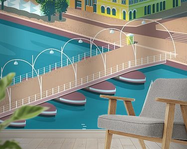 Voorbeeld van het werk in een kamer