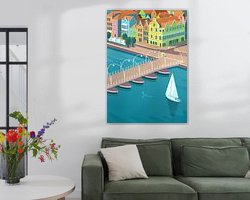 Voorbeeld van het werk in een kamer