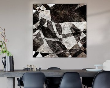 Benedix: Trilithon 01 [digitale abstracte kunst, zwart, wit] van Nelson Guerreiro