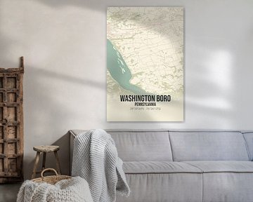 Vintage landkaart van Washington Boro (Pennsylvania), USA. van Rezona