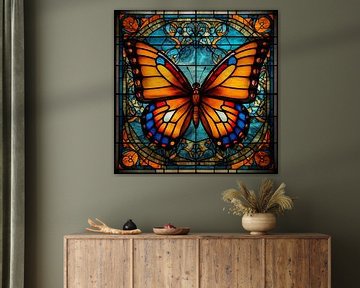 Vlinder van glas-in-lood van Jan Bechtum
