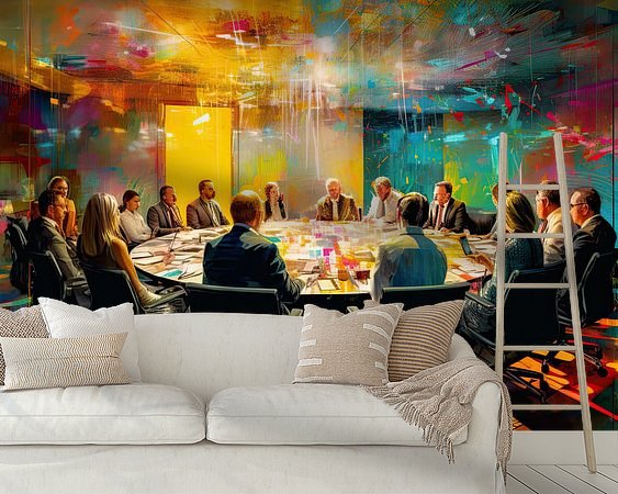 Voorbeeld van het werk in een kamer