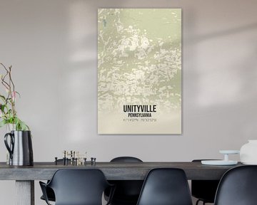 Vintage landkaart van Unityville (Pennsylvania), USA. van Rezona