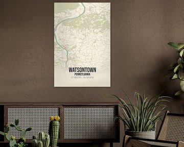 Vintage landkaart van Watsontown (Pennsylvania), USA. van MijnStadsPoster