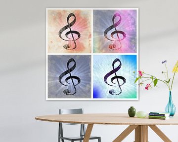 Music Shines Collage  Pastel van Nicky`s Prints