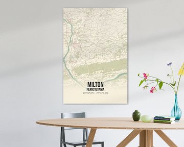 Vintage map of Milton (Pennsylvania), USA. by MyCityPoster