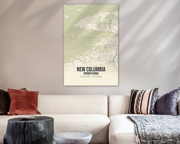 Vintage map of New Columbia (Pennsylvania), USA. by Rezona