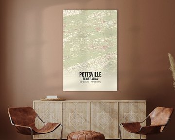 Vintage landkaart van Pottsville (Pennsylvania), USA. van Rezona