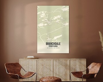 Vintage landkaart van Branchdale (Pennsylvania), USA. van Rezona