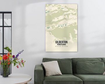 Vintage landkaart van Gilberton (Pennsylvania), USA. van Rezona