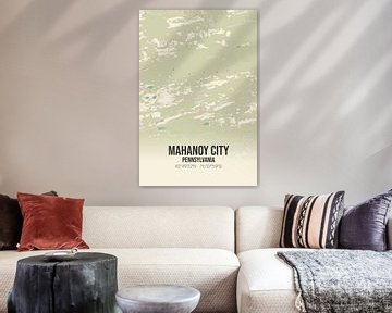 Vintage landkaart van Mahanoy City (Pennsylvania), USA. van Rezona