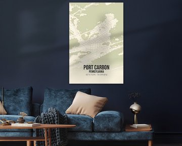 Vintage landkaart van Port Carbon (Pennsylvania), USA. van Rezona