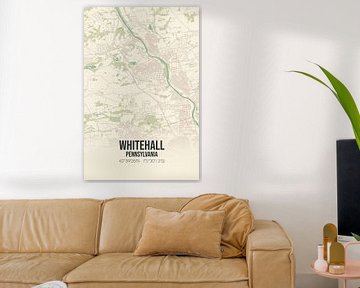 Vintage landkaart van Whitehall (Pennsylvania), USA. van MijnStadsPoster