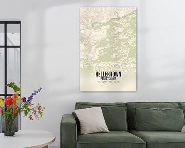 Alte Karte von Hellertown (Pennsylvania), USA. von Rezona