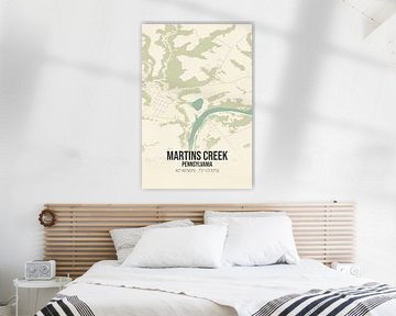 Vintage landkaart van Martins Creek (Pennsylvania), USA. van MijnStadsPoster