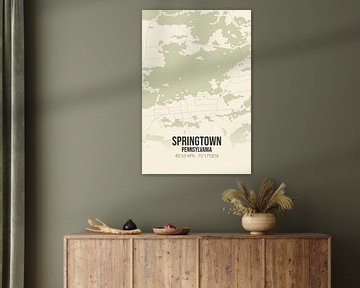 Carte ancienne de Springtown (Pennsylvanie), USA. sur Rezona